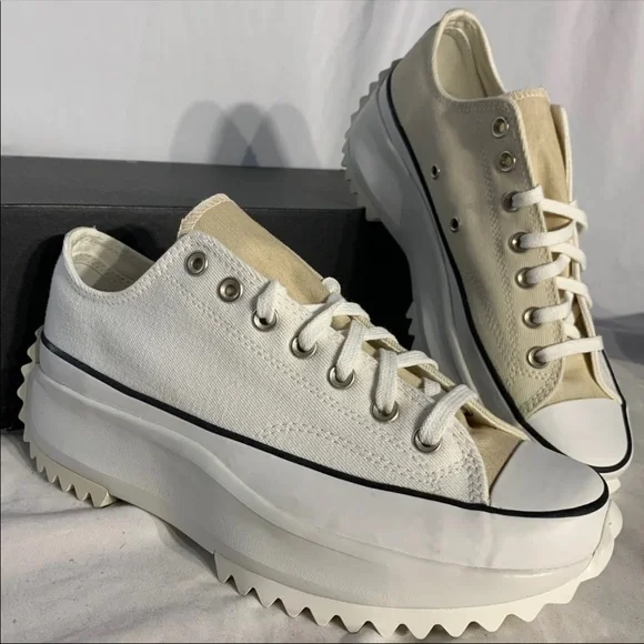 Converse Run Star Hike New Platform Shoes Mens 9.5 and 10.5 - Tan White Black - Picture 2 of 7